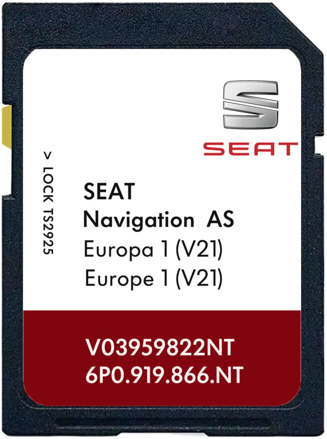 Seat Navigation AS MIB2 v21 SD Card Europe | 2025-2026 | Part number: 6P0919866NT