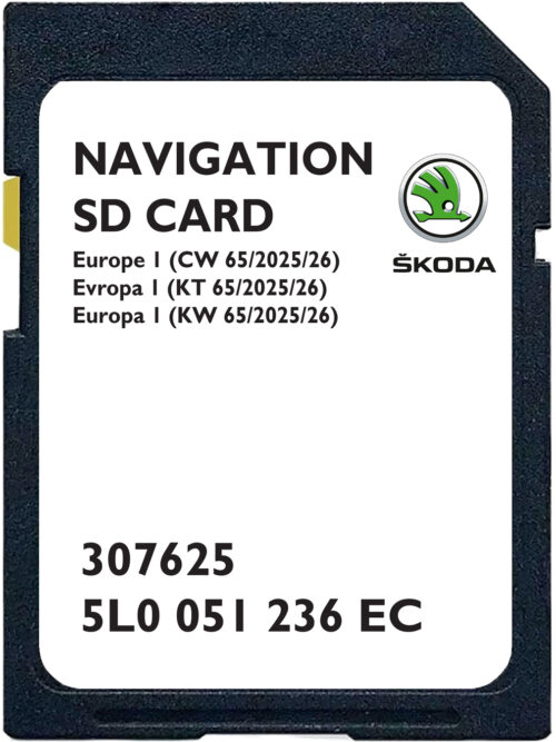 Skoda Amundsen MIB2 SD Karte Europa 32GB | 2025-2026 | Teilenummer: 5L0051236EC
