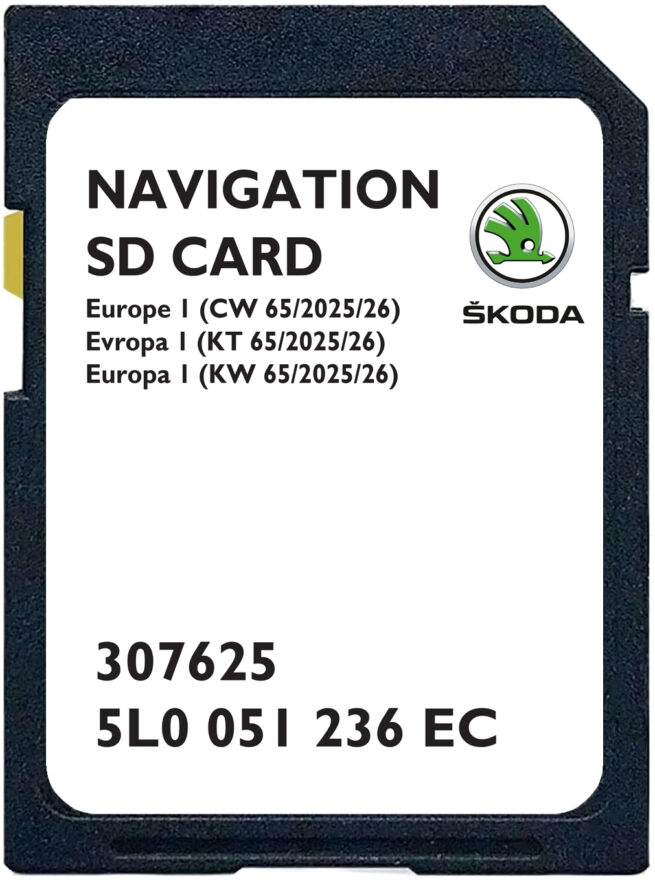 Skoda Amundsen MIB2 SD Karte Europa 32GB | 2025-2026 | Teilenummer: 5L0051236EC
