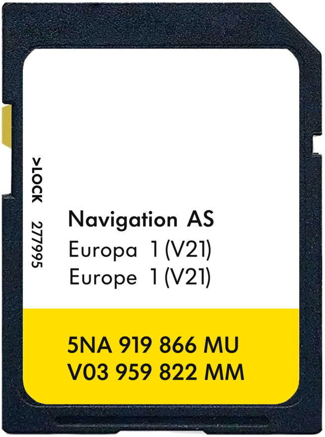 VOLKSWAGEN DISCOVER MEDIA MIB2 AS V21 SD-Karte Europa 32GB | 2025-2026 | Teilenummer: 5NA919866MU