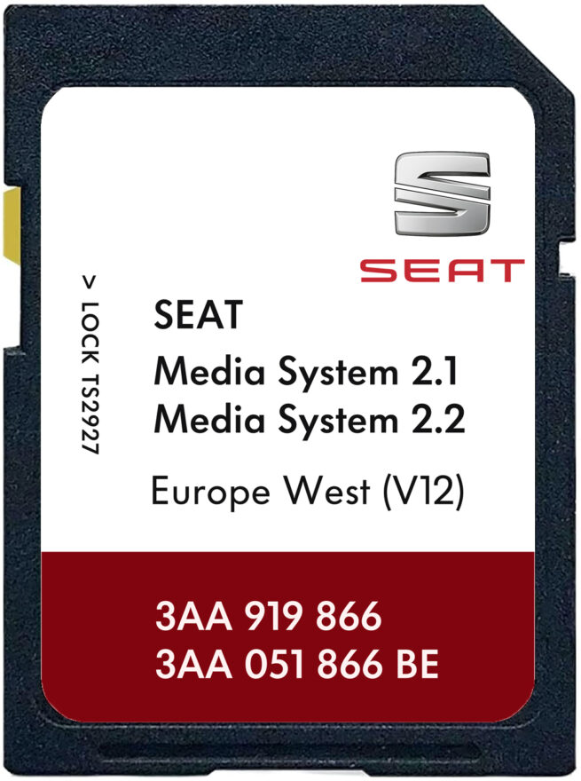 Seat Mediasystem 2.1 / Mediasystem 2.2 SD Card West Europe V12 | Part number: 3AA919866 3AA051866BE