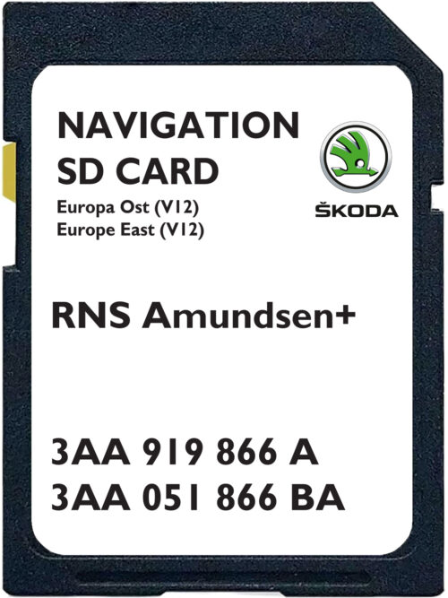 Skoda RNS Amundsen+ V12 SD Card East Europe | Part number: 3AA919866A 3AA051866BA
