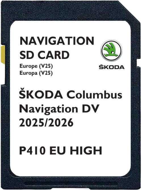 Skoda Columbus Navigation DV V25 SD Card Europe 2025-2026